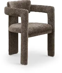 Brenda Brown Chenille Upholstered Dining Chair, Set of 2