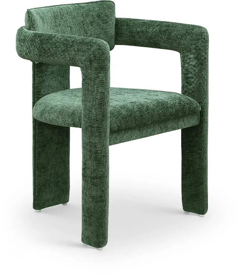 Brenda Green Chenille Upholstered Dining Chair, Set of 2