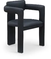 Brenda Black Vegan Leather Upholstered Dining Chair, Set of 2