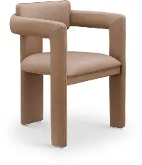 Brenda Brown Vegan Leather Upholstered Dining Chair, Set of 2