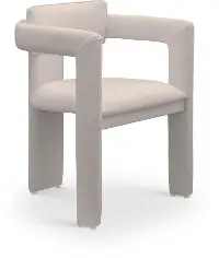 Brenda Taupe Vegan Leather Upholstered Dining Chair, Set of 2