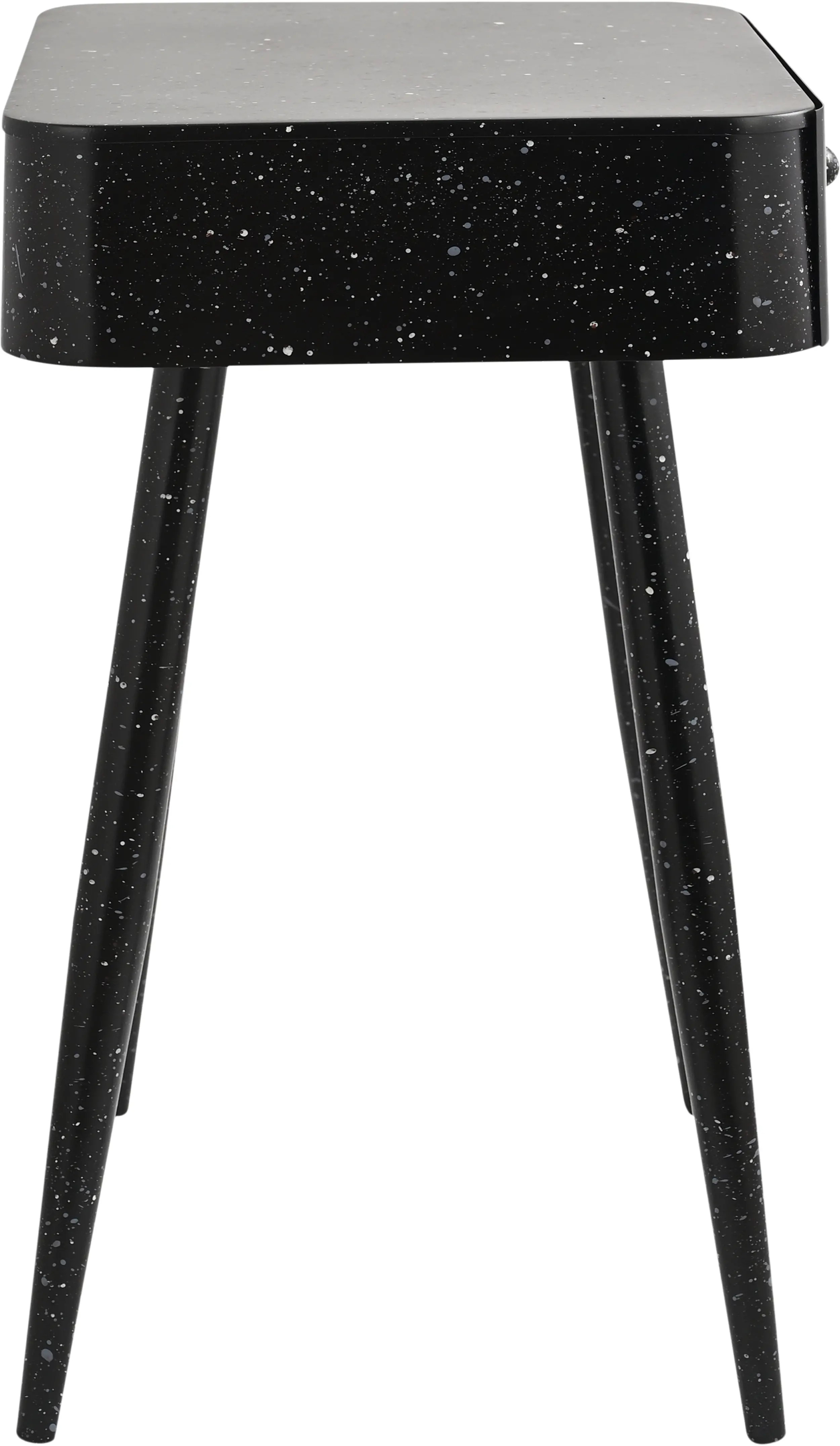 Rylan Black Terrazzo Iron Nightstand-6