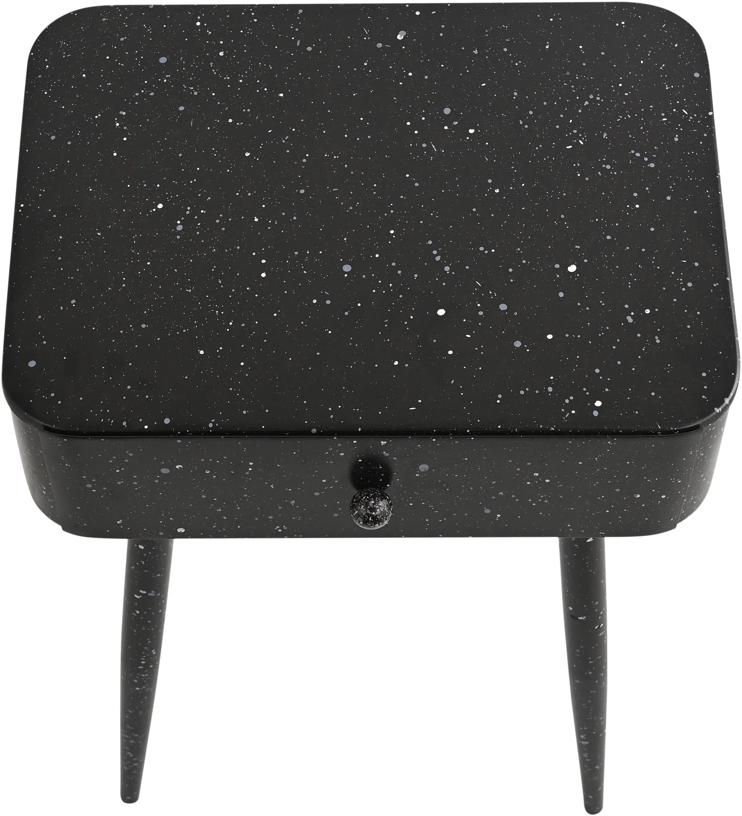 Rylan Black Terrazzo Iron Nightstand-7