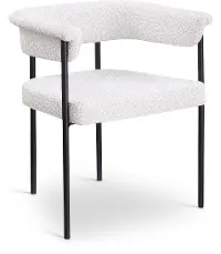 Malin Cream Boucle Upholstered Dining Chair, Set of 2