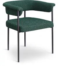 Malin Green Boucle Upholstered Dining Chair, Set of 2