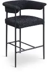 Malin Black Boucle Upholstered Counter Stool, Set of 2