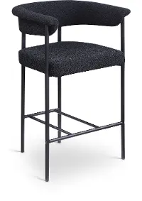 Malin Black Boucle Upholstered Counter Stool, Set of 2
