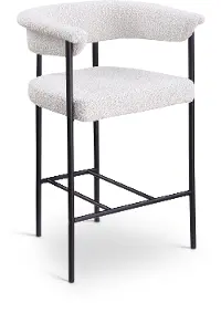 Malin Cream Boucle Upholstered Counter Stool, Set of 2