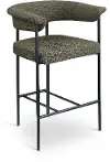 Malin Olive Boucle Upholstered Counter Stool, Set of 2