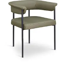 Malin Olive Vegan Leather Upholstered Dining Chair, Set of 2
