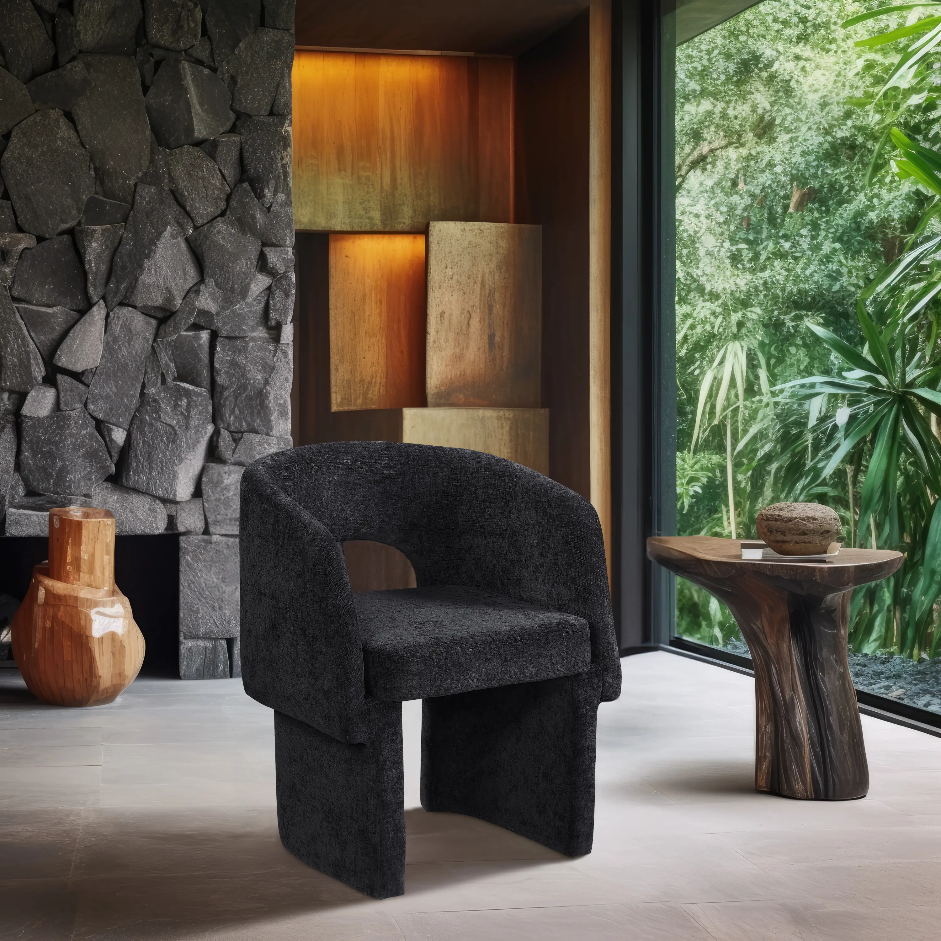 Emmet Black Upholstered Dining Chair-2