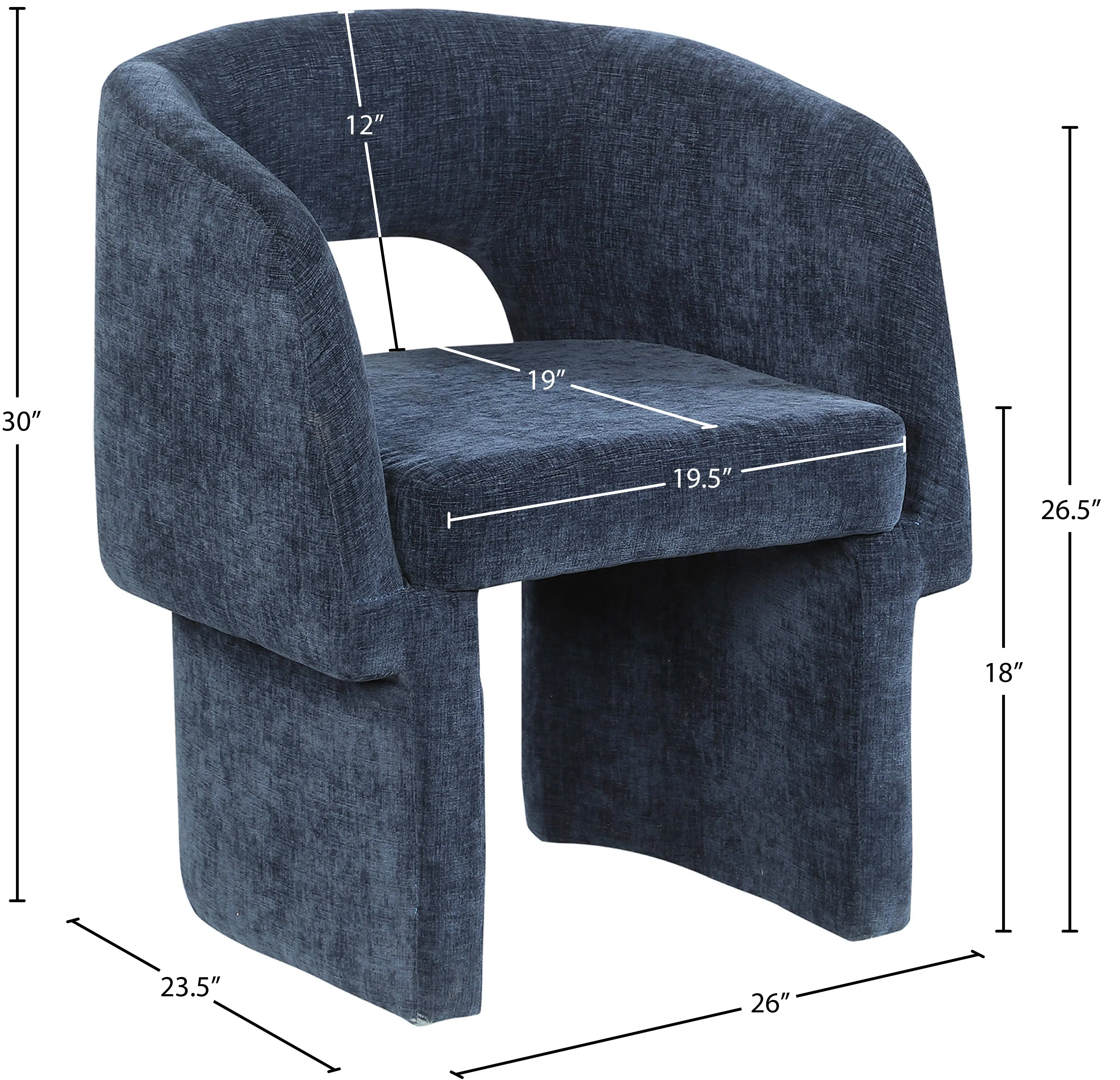 Emmet Navy Upholstered Dining Chair-3