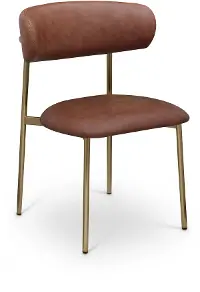 Lupita Brown and Gold Dining Chair, Set of 2