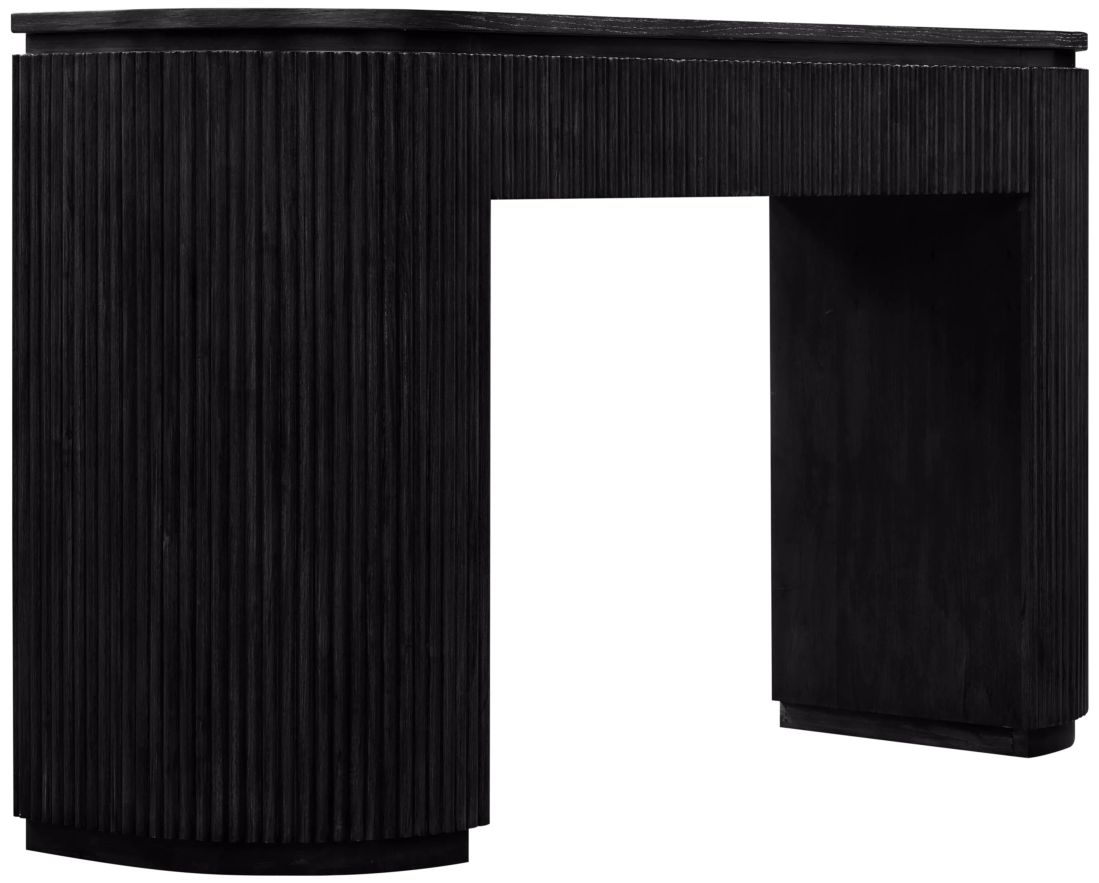 Astrid Black Oak Fluted Console Table-4