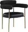 Blake Black Boucle and Vegan Leather Dining Chair, Set of 2
