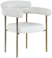 Blake Cream Boucle and Vegan Leather Dining Chair, Set of 2