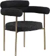 Blake Black Boucle Upholstered Dining Chair, Set of 2