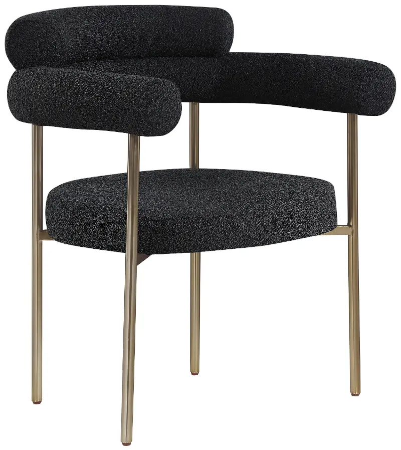 Blake Black Boucle Upholstered Dining Chair, Set of 2