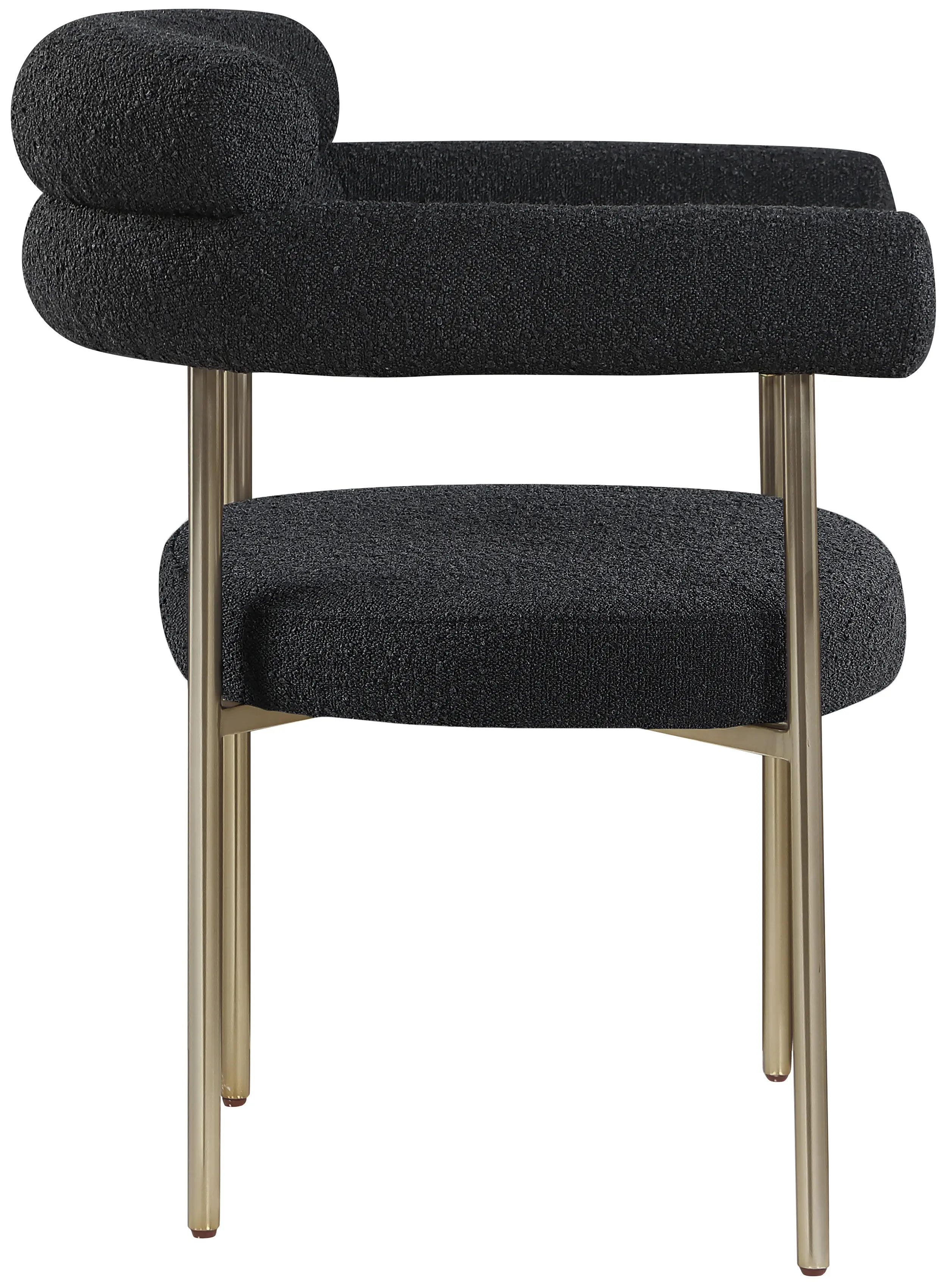 Blake Black Boucle Upholstered Dining Chair, Set of 2-4