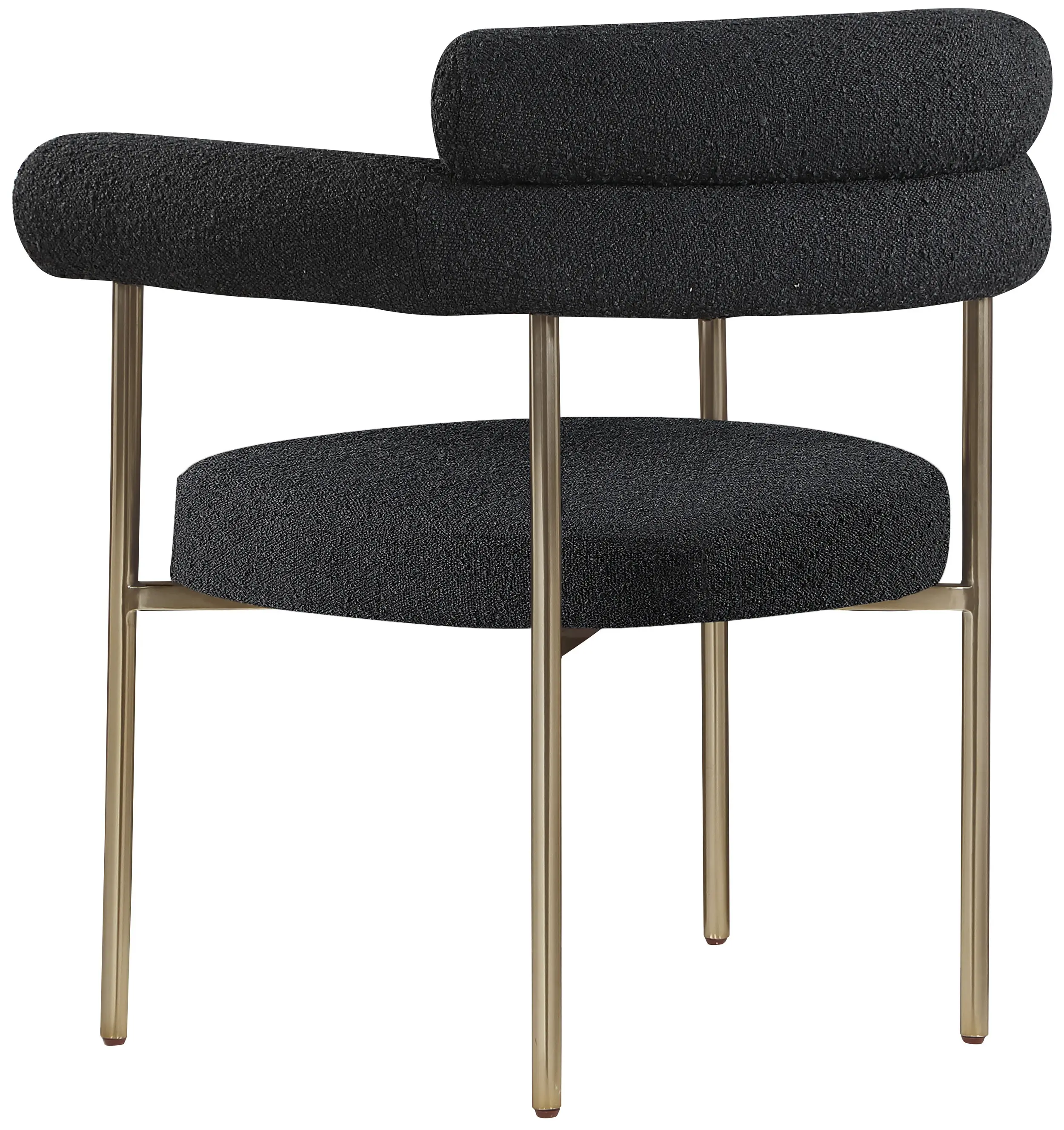 Blake Black Boucle Upholstered Dining Chair, Set of 2-6