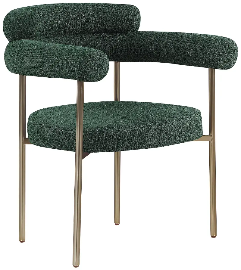 Blake Green Boucle Upholstered Dining Chair, Set of 2