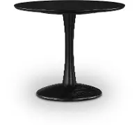 Holly 36  Black Wood Round Dining Table