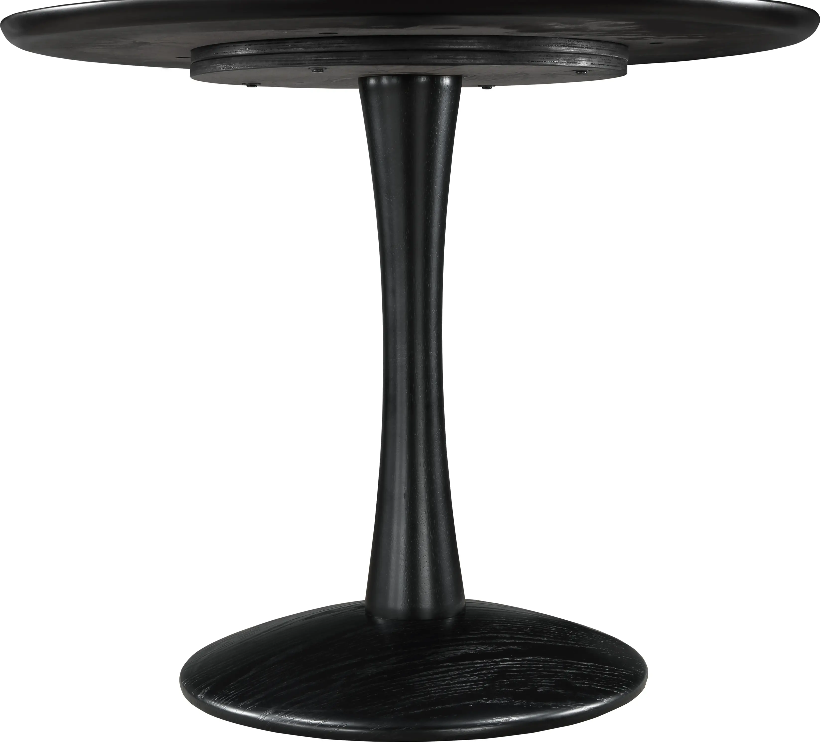 Holly 36  Black Wood Round Dining Table-4