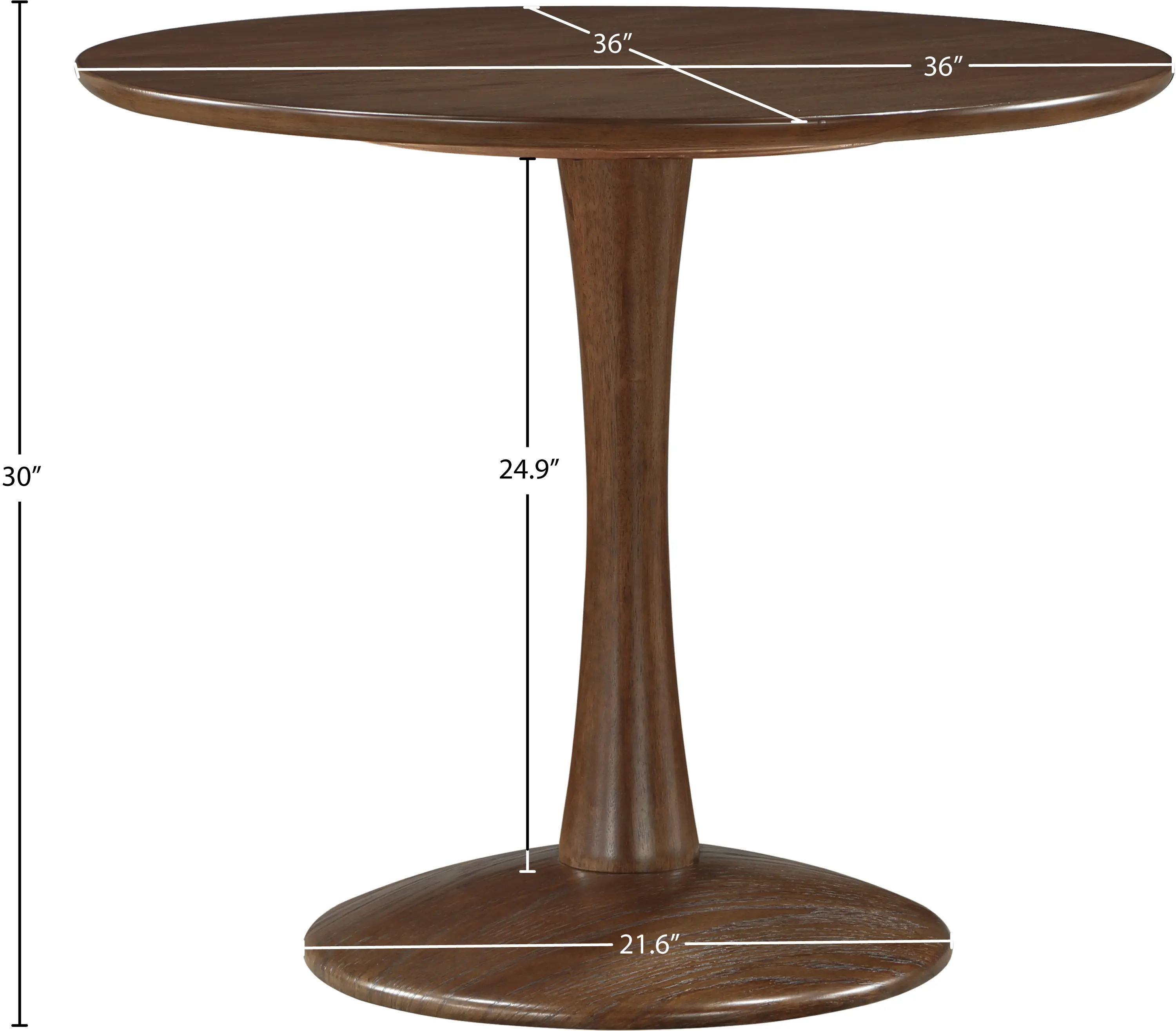 Holly 36  Brown Wood Round Dining Table-7