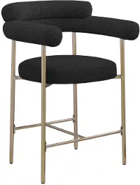 Blake Black Boucle Upholstered Counter Stool, Set of 2