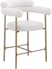 Blake Cream Boucle Upholstered Counter Stool, Set of 2
