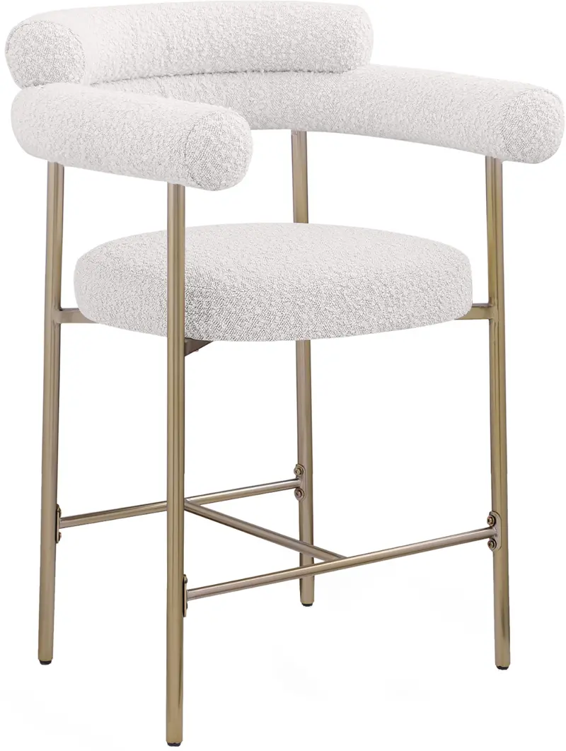 Blake Cream Boucle Upholstered Counter Stool, Set of 2