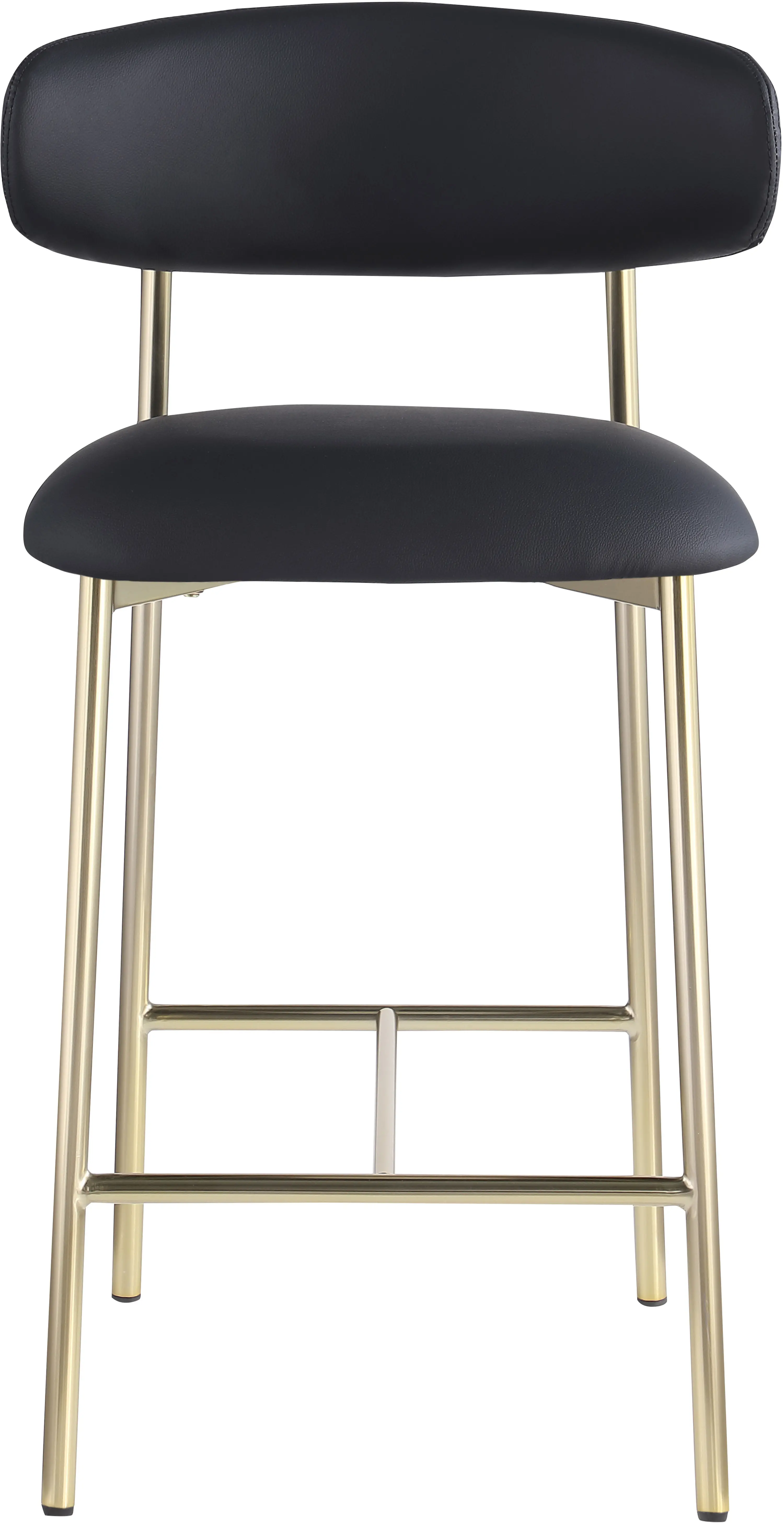 Lupita Black Vegan Leather Upholstered Counter Stool, Set of 2-4