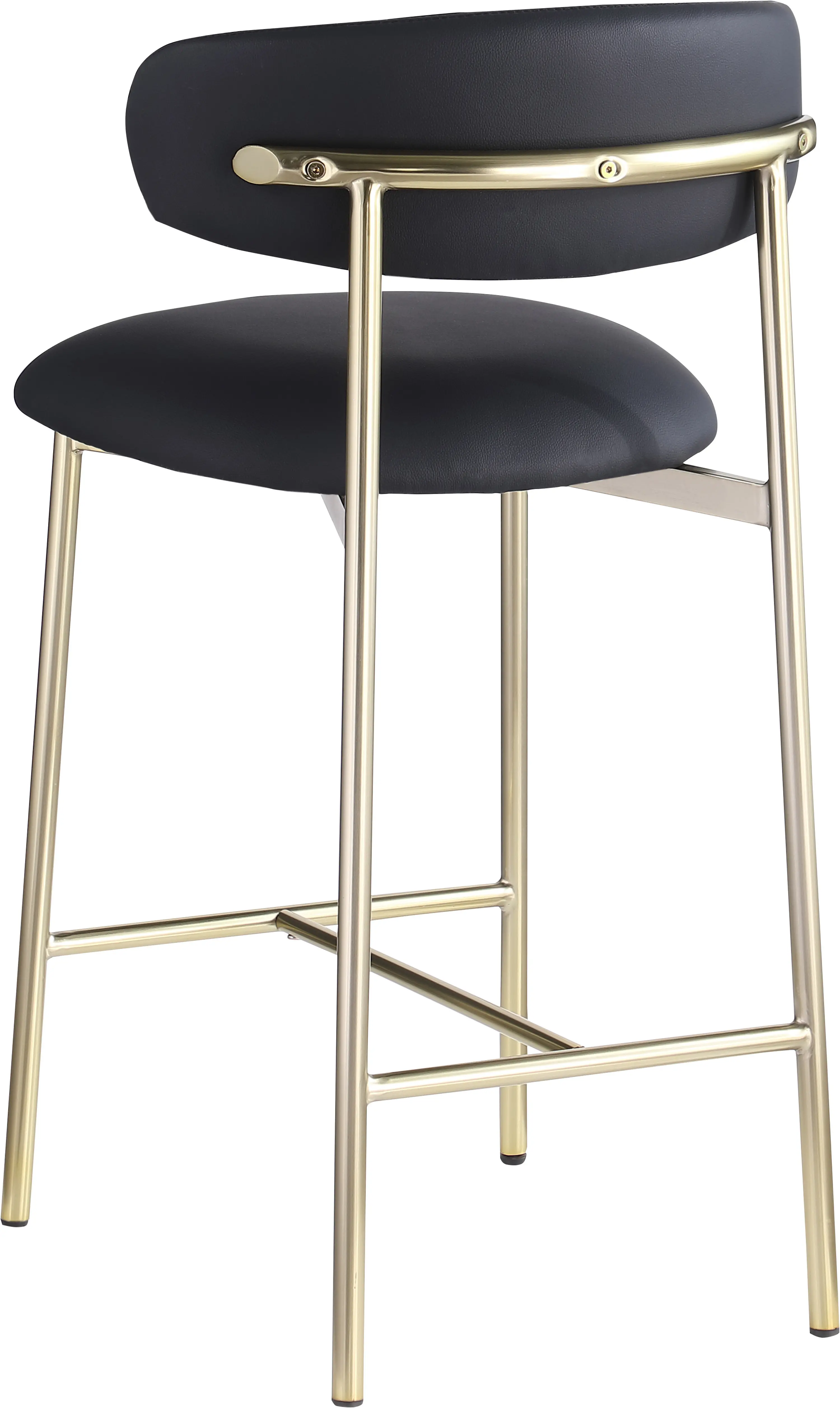 Lupita Black Vegan Leather Upholstered Counter Stool, Set of 2-7