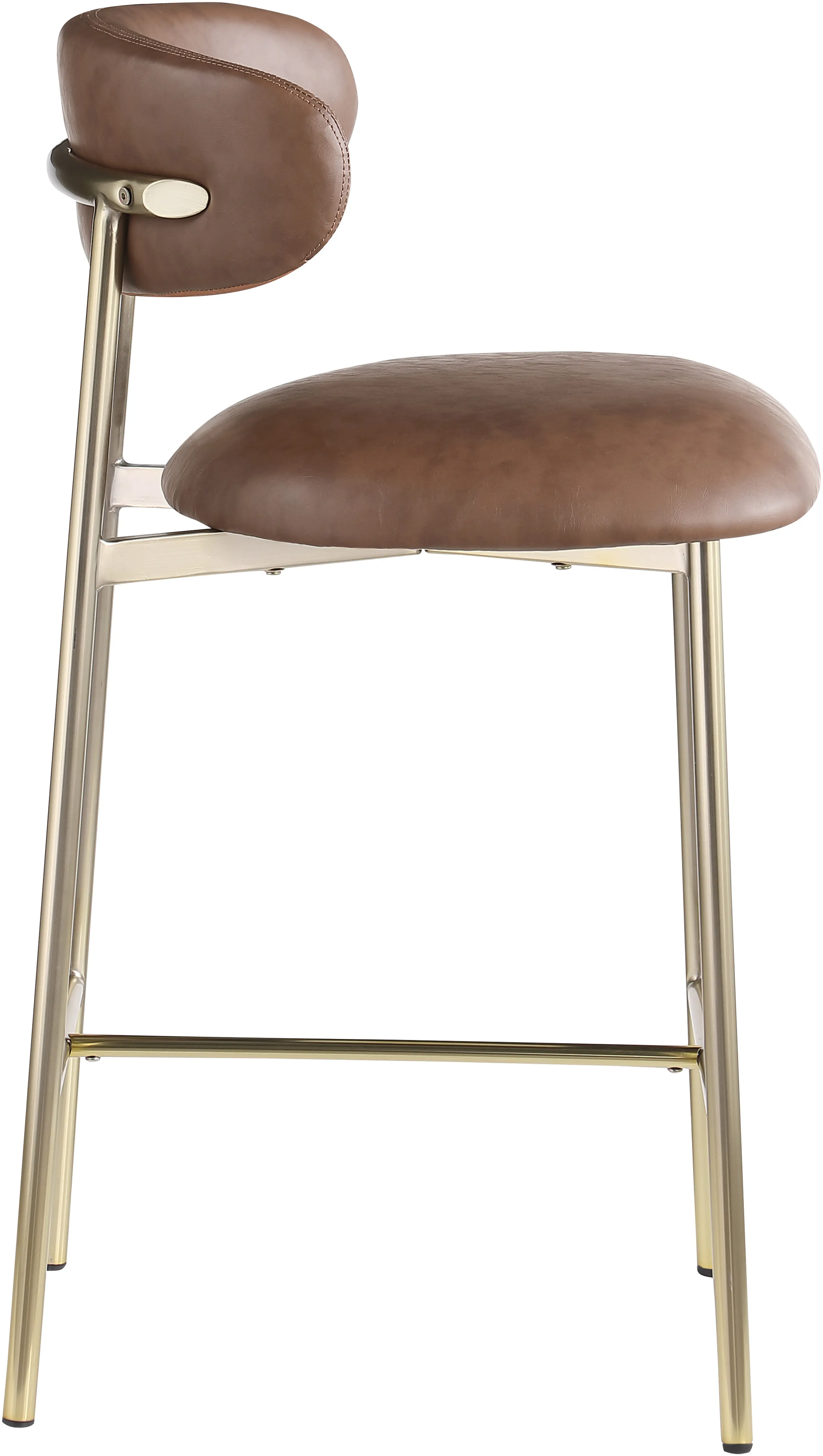 Lupita Brown Vegan Leather Upholstered Counter Stool, Set of 2-5