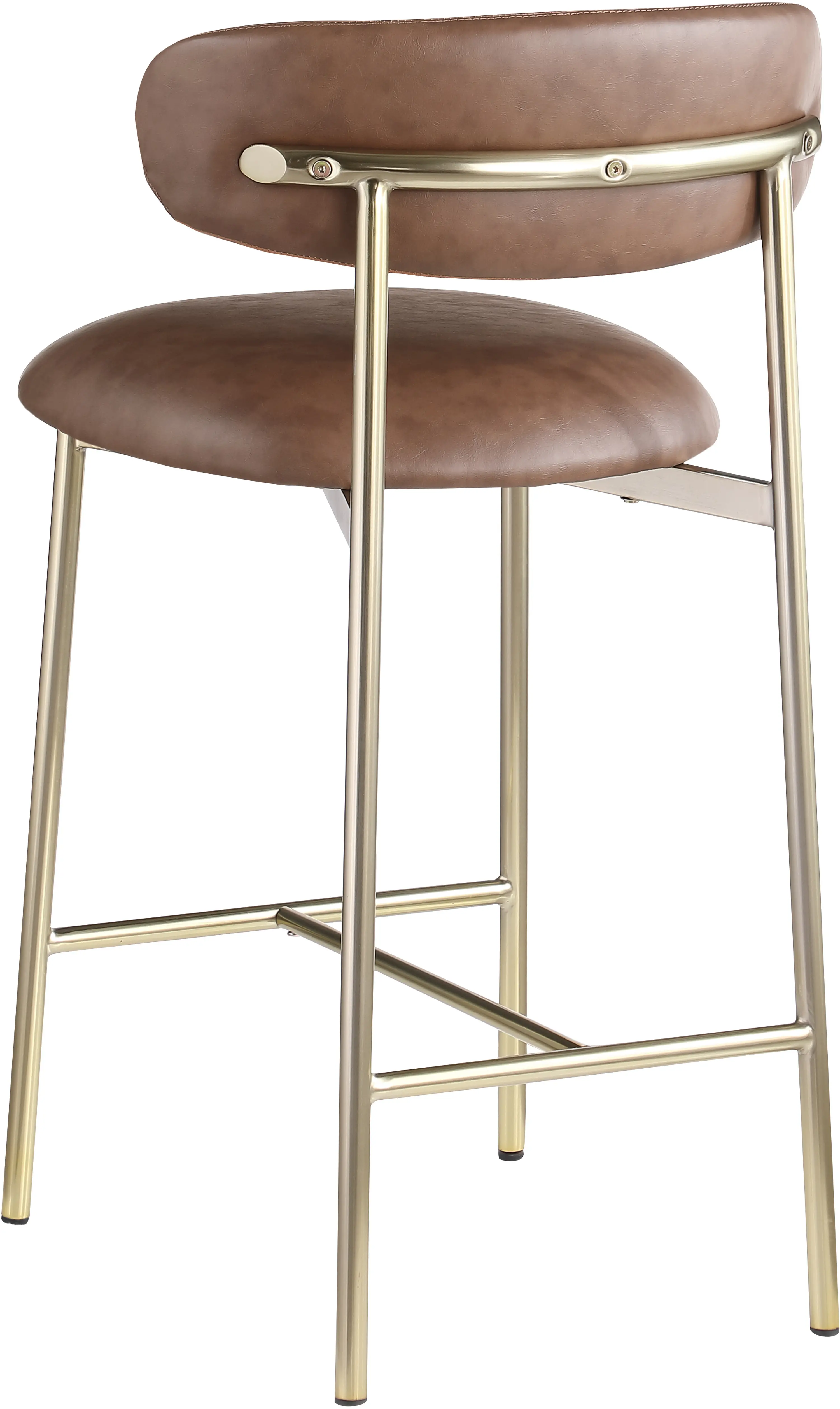 Lupita Brown Vegan Leather Upholstered Counter Stool, Set of 2-7