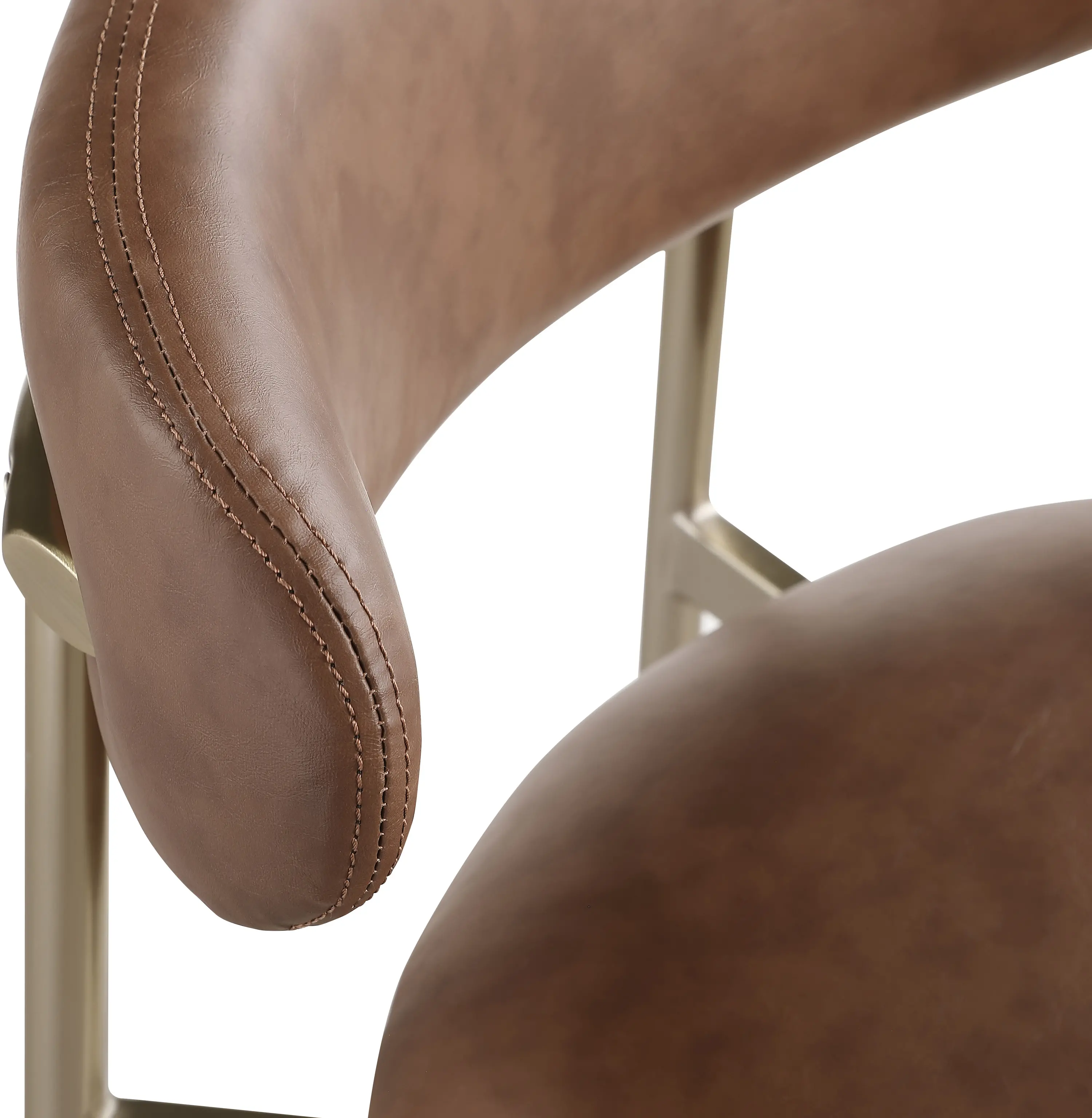 Lupita Brown Vegan Leather Upholstered Counter Stool, Set of 2-8