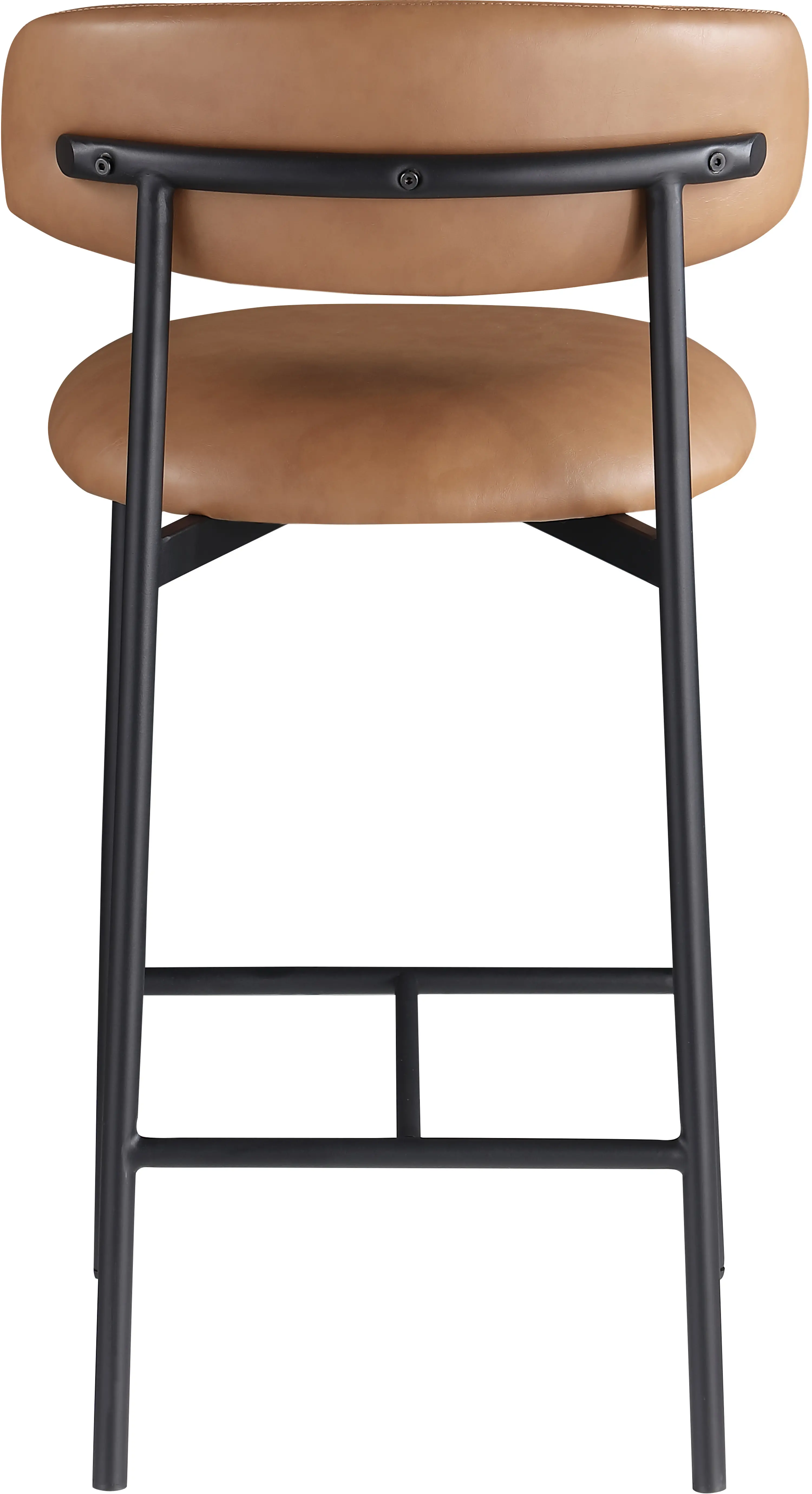 Lupita Cognac Vegan Leather Upholstered Counter Stool, Set of 2-6