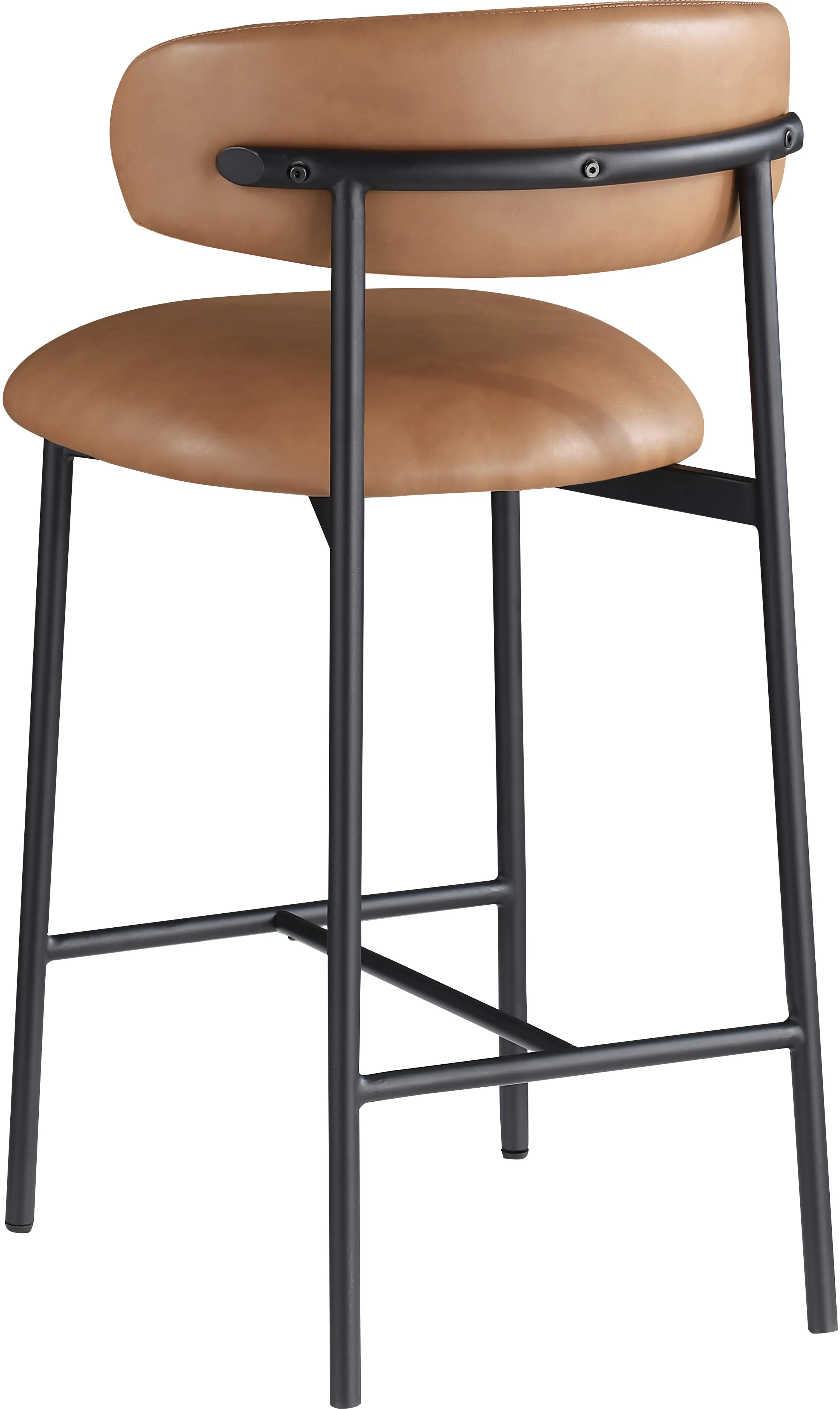 Lupita Cognac Vegan Leather Upholstered Counter Stool, Set of 2-7