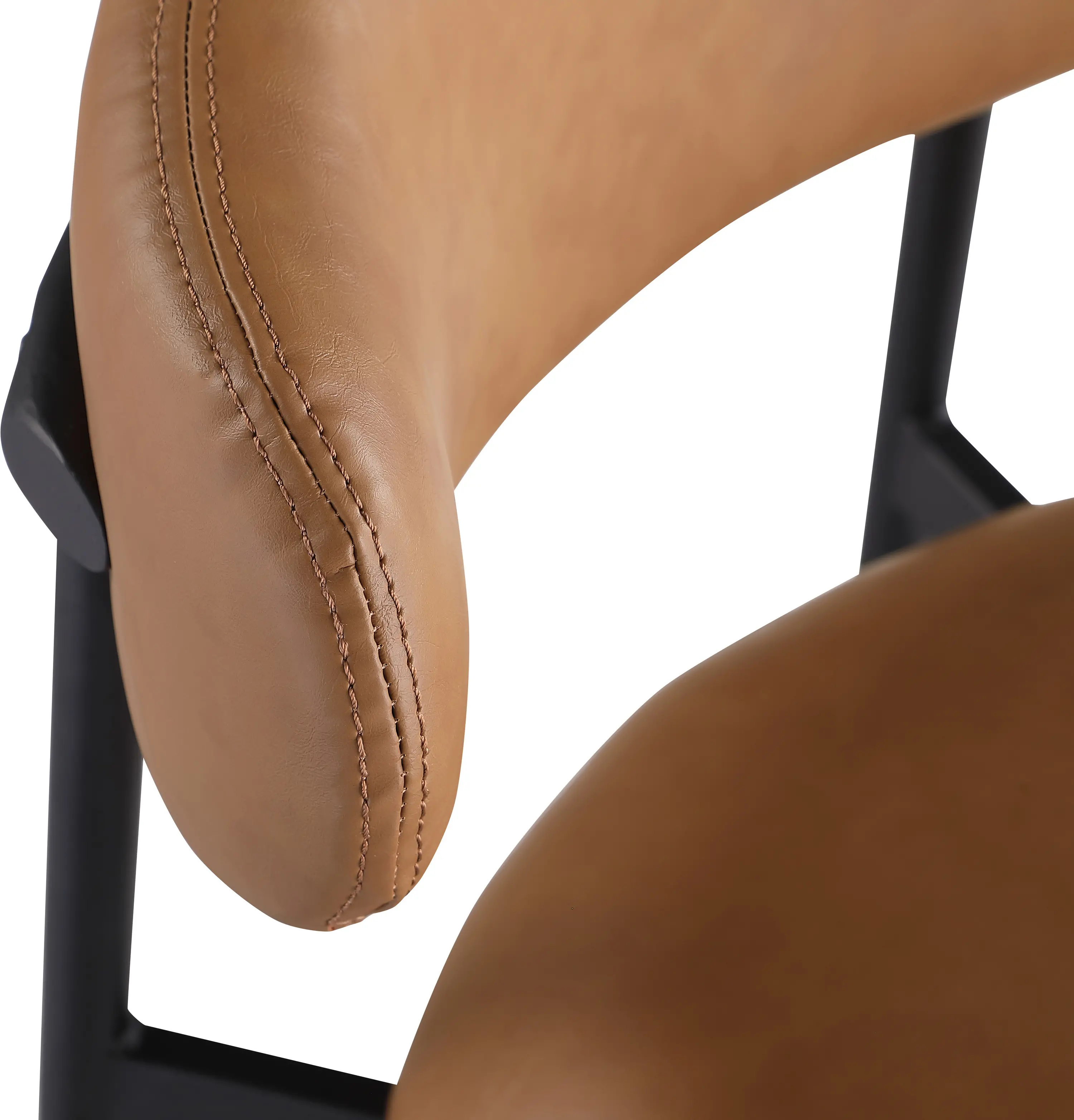 Lupita Cognac Vegan Leather Upholstered Counter Stool, Set of 2-8