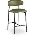 Lupita Olive Vegan Leather Upholstered Counter Stool, Set of 2