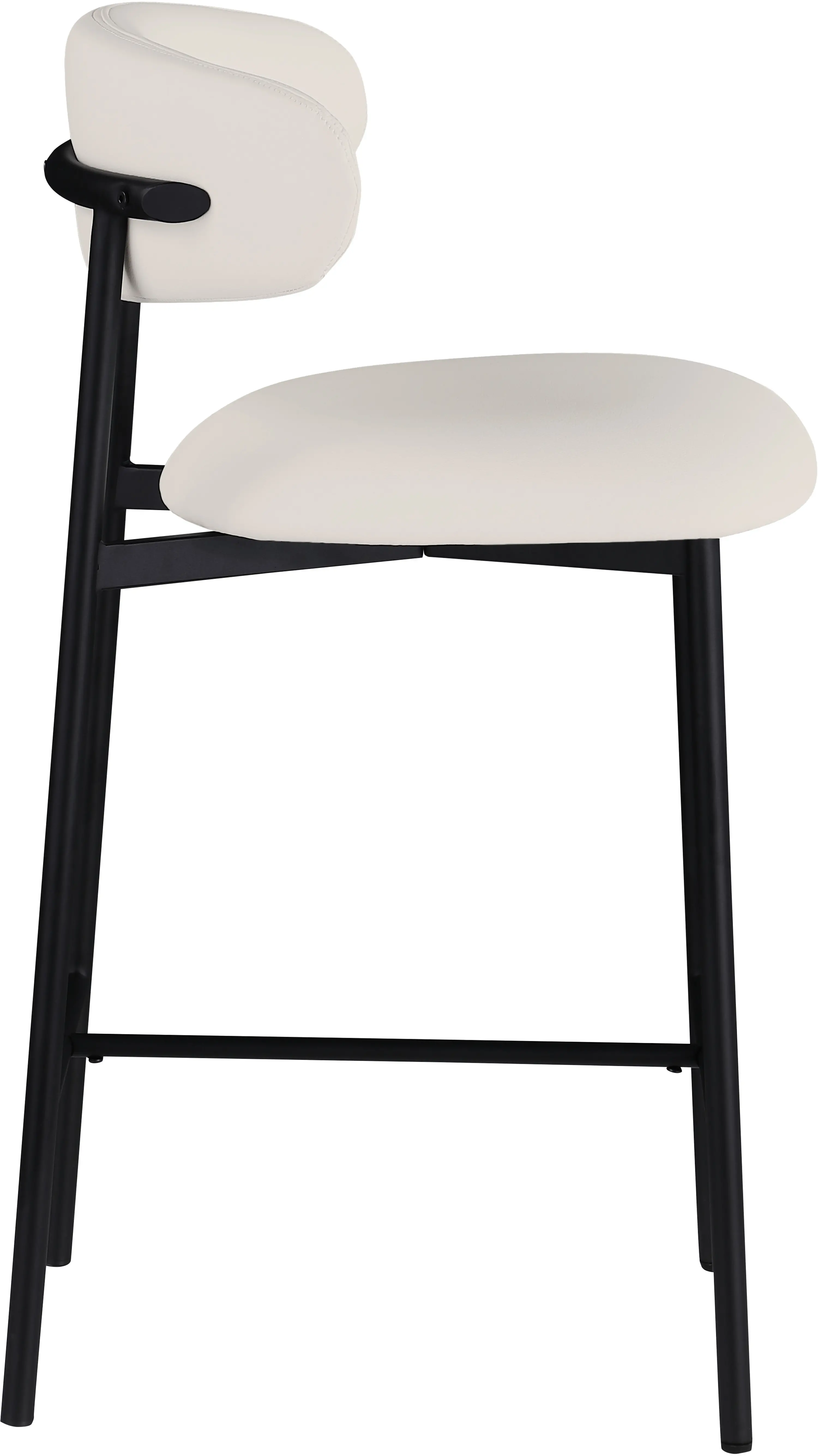 Lupita Off-White Vegan Leather Upholstered Counter Stool, Set of 2-5