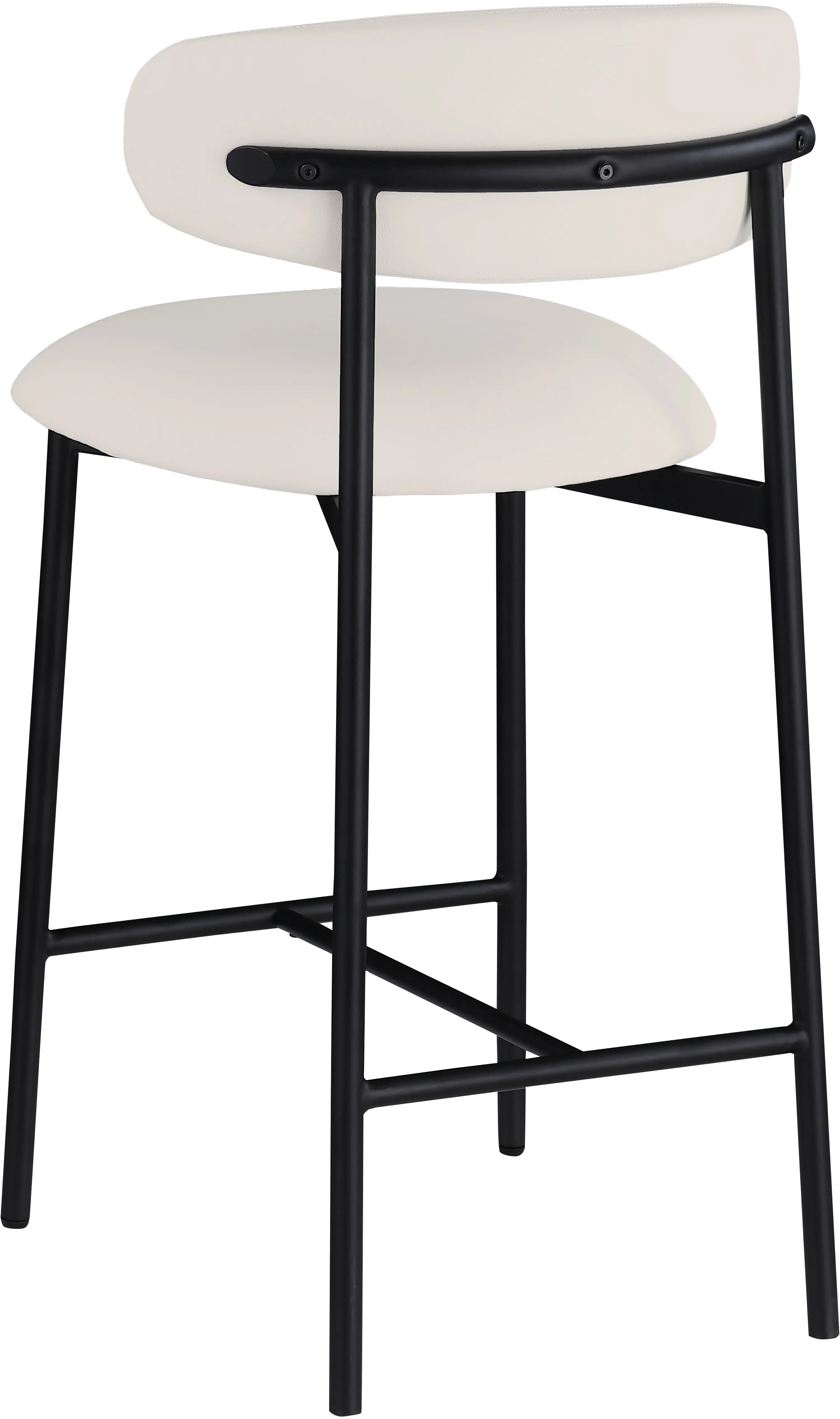 Lupita Off-White Vegan Leather Upholstered Counter Stool, Set of 2-7