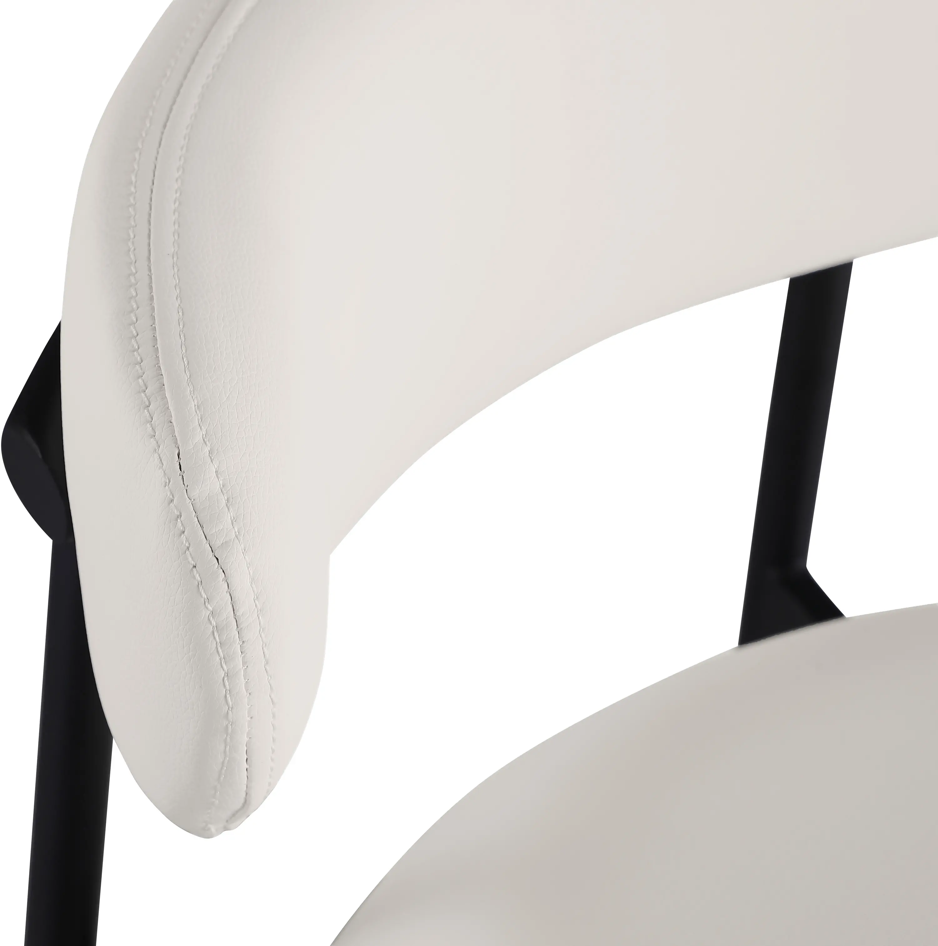 Lupita Off-White Vegan Leather Upholstered Counter Stool, Set of 2-8