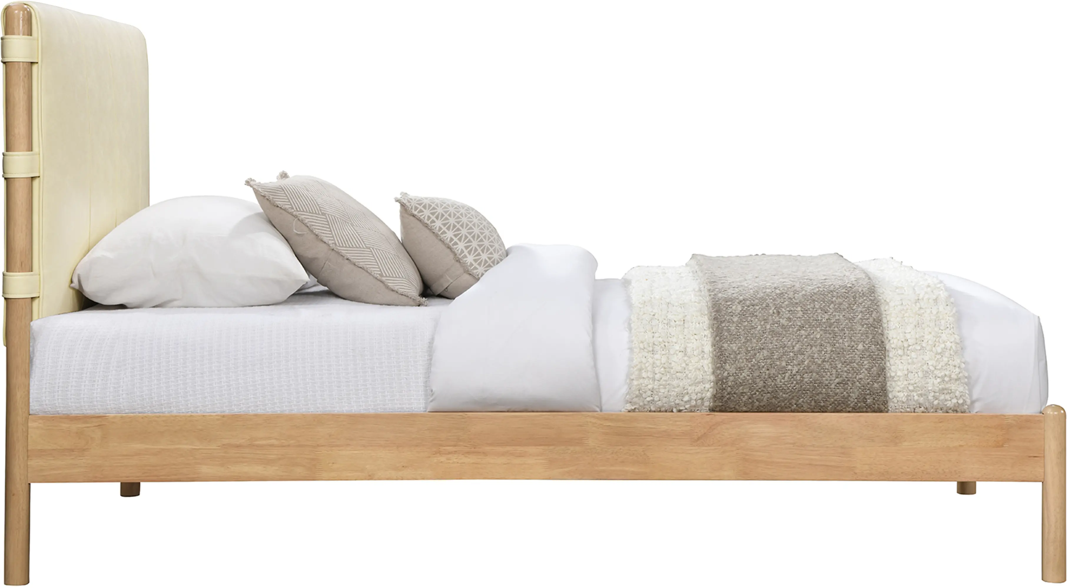 Asher Cream Vegan Leather Upholstered Twin Bed-4