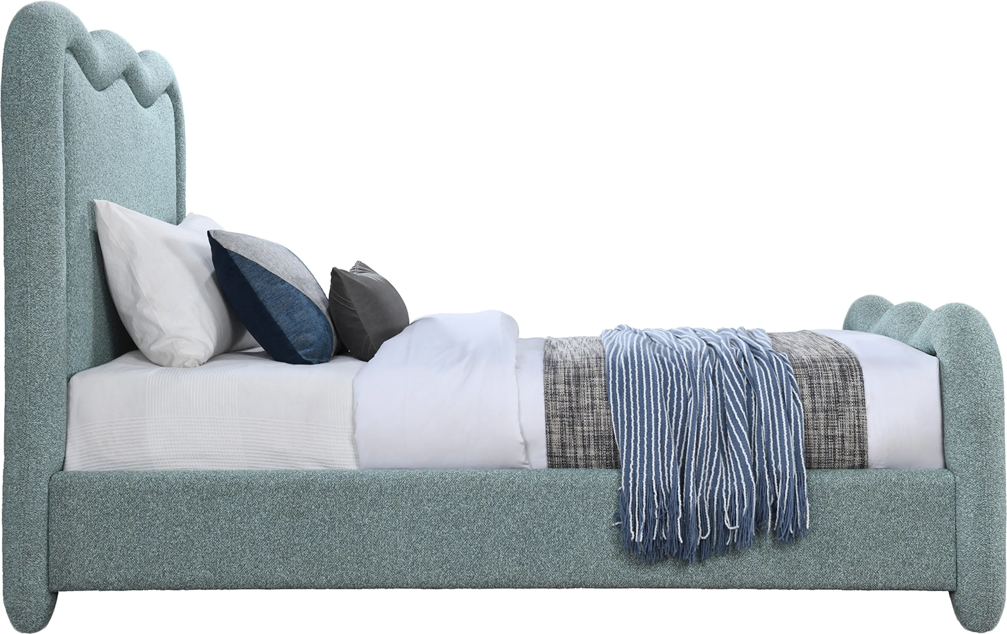 Gavin Blue Chenille Upholstered Twin Bed-4