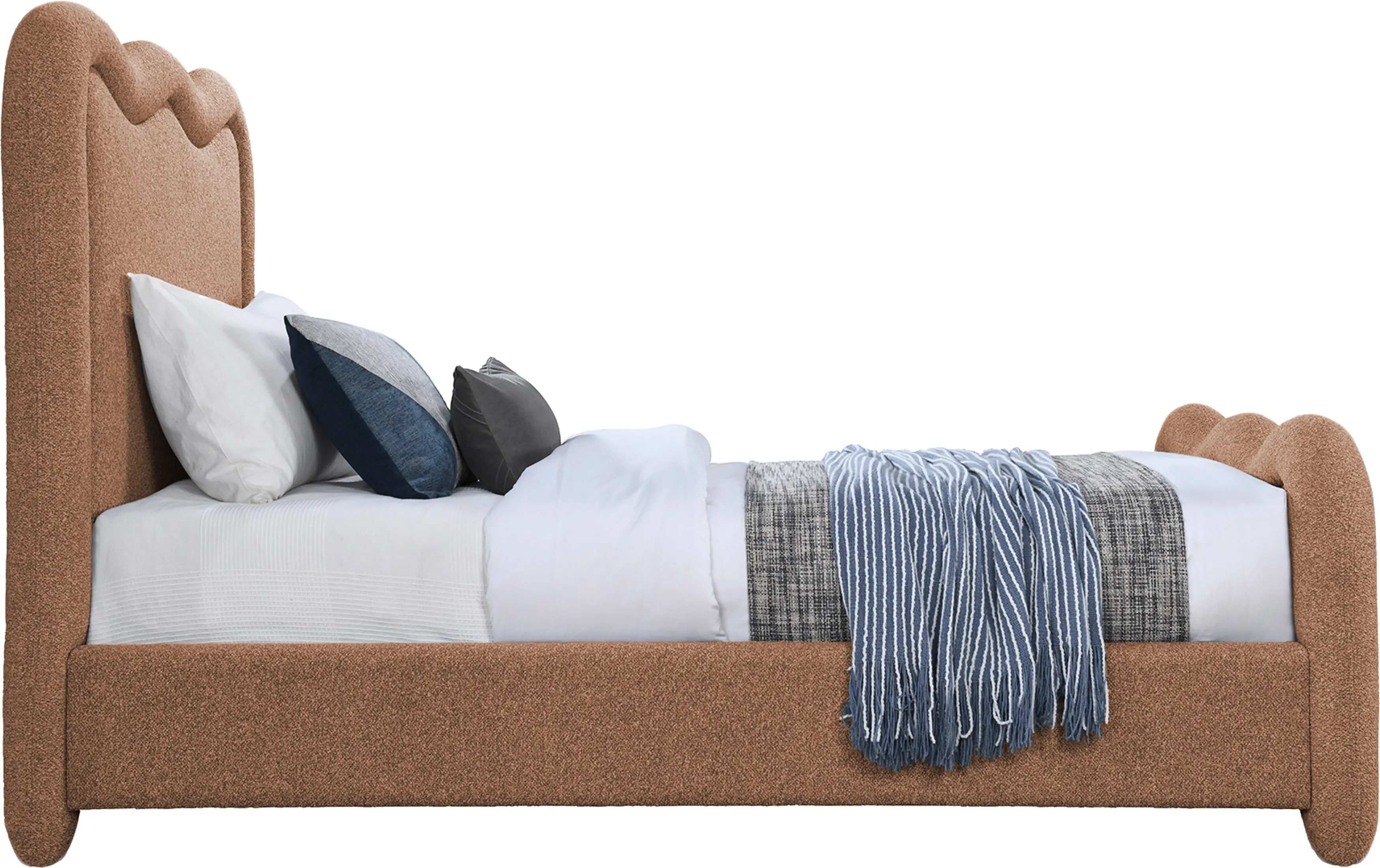 Gavin Cognac Chenille Upholstered Twin Bed-4