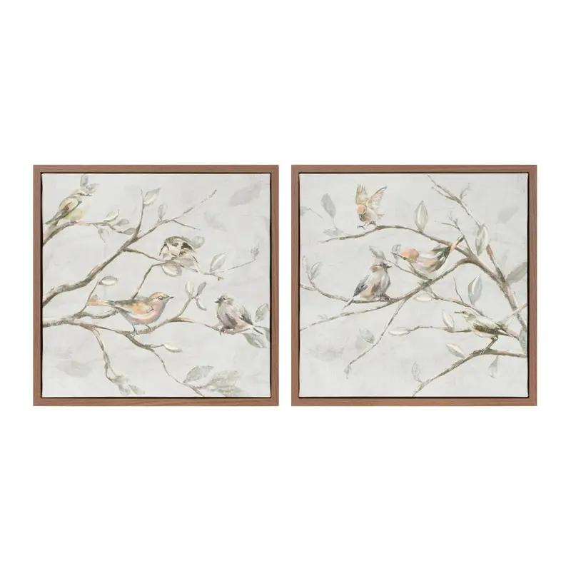 Assorted Framed Birds on Canvas