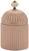 8  Pink Iron and Ceramic Canister with Lid