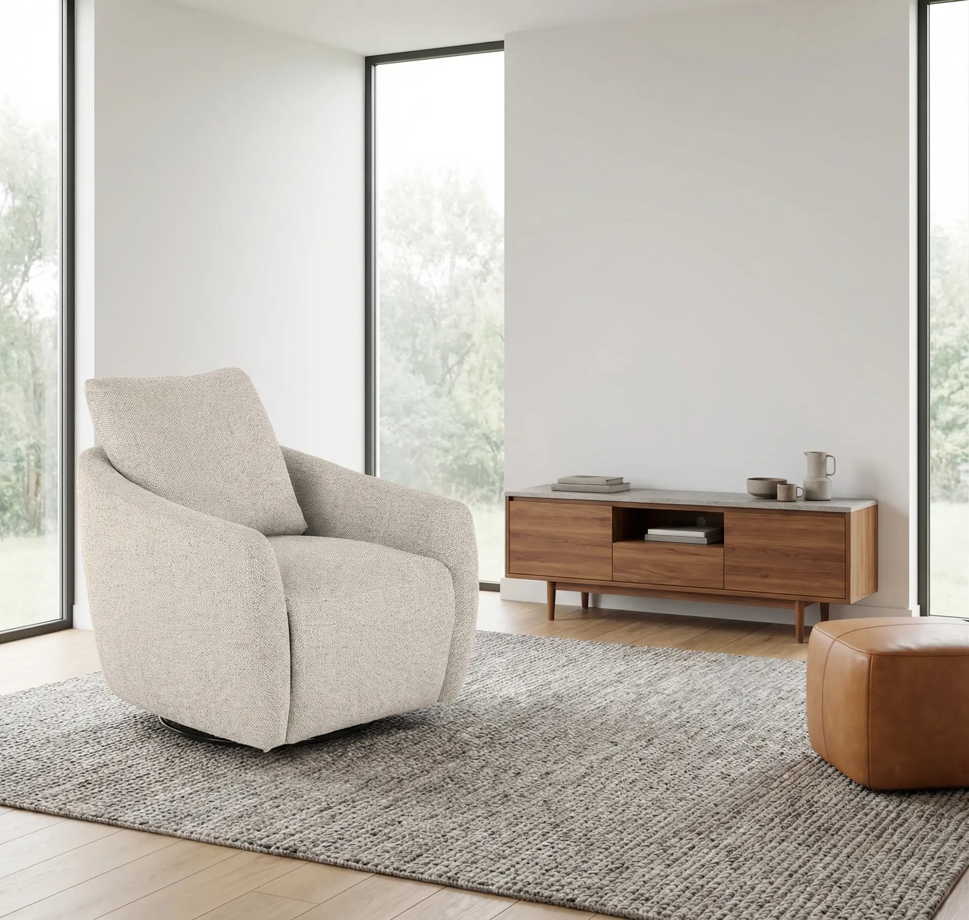 Cloud Gray Power Swivel Recliner-12