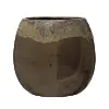 Stoneware Brown and Caramel Glazed Planter